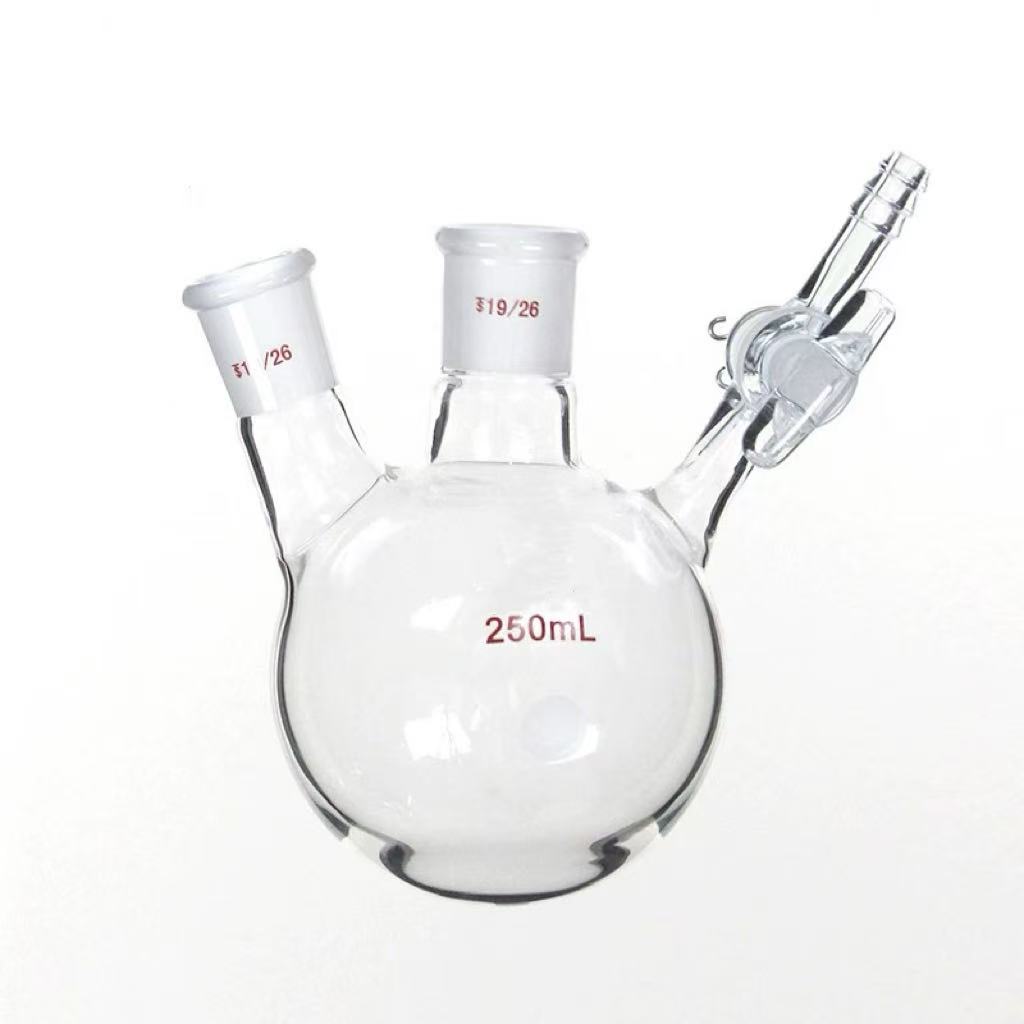 二口球瓶反应瓶(具标准玻璃互换节门)